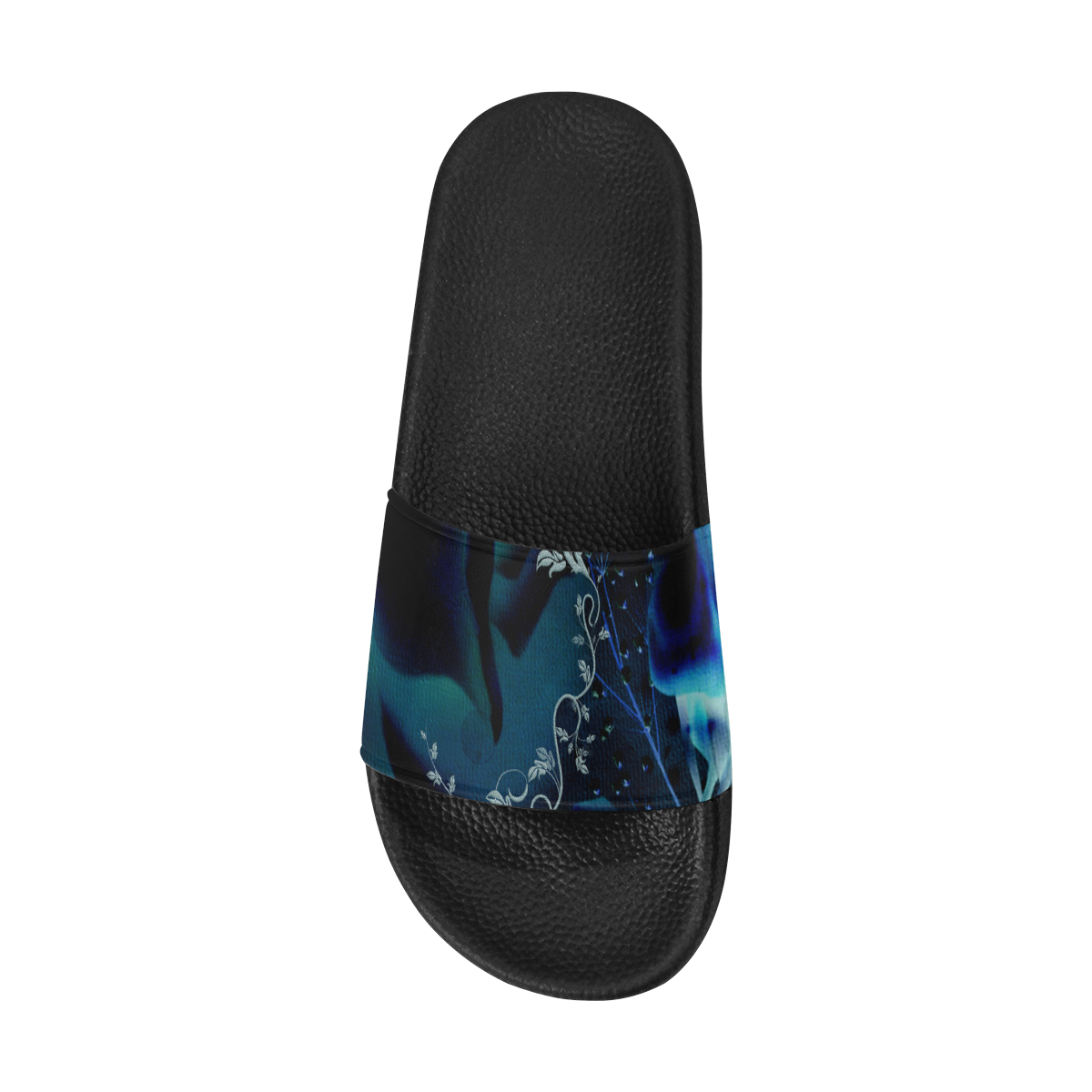 Floral design, blue colors Men's Slide Sandals (Model 057)