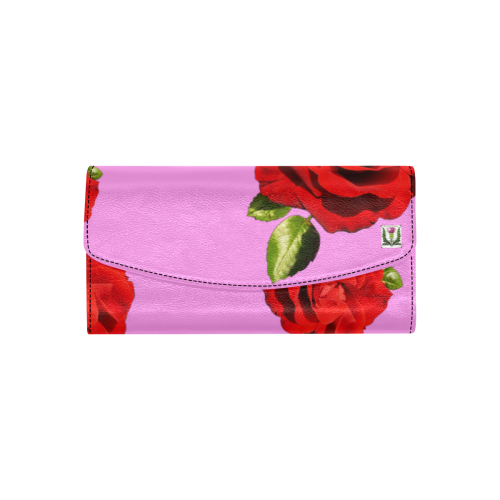 Fairlings Delight's Floral Luxury Collection- Red Rose Women's Flap Wallet 53086c9 Women's Flap Wallet (Model 1707)