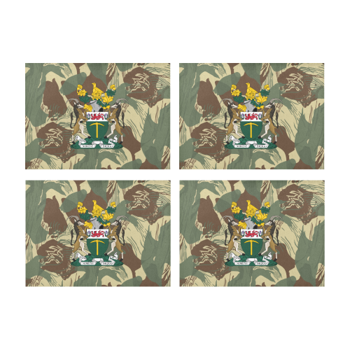 Rhodesian Brushstrokes Camouflage V2 Placemat 14’’ x 19’’ (Set of 4)