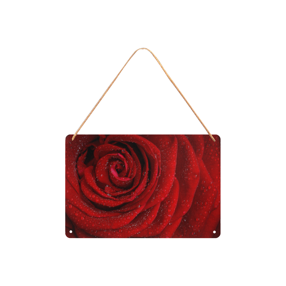 Red rosa Metal Sign 12"x8"