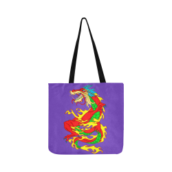 Red Chinese Dragon Purple Reusable Shopping Bag Model 1660 (Two sides)