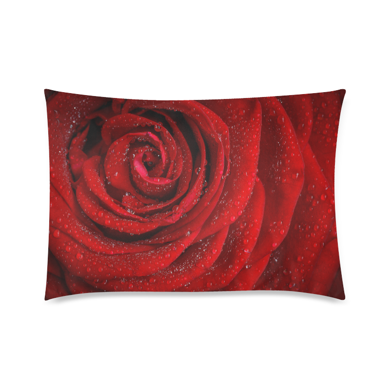 Red rosa Custom Zippered Pillow Case 20"x30"(Twin Sides)