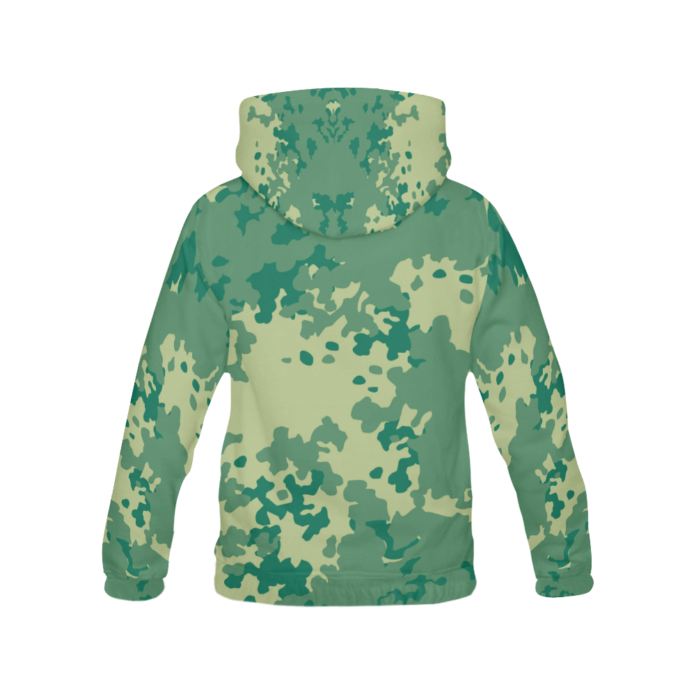 Green Camouflage All Over Print Hoodie for Men (USA Size) (Model H13)