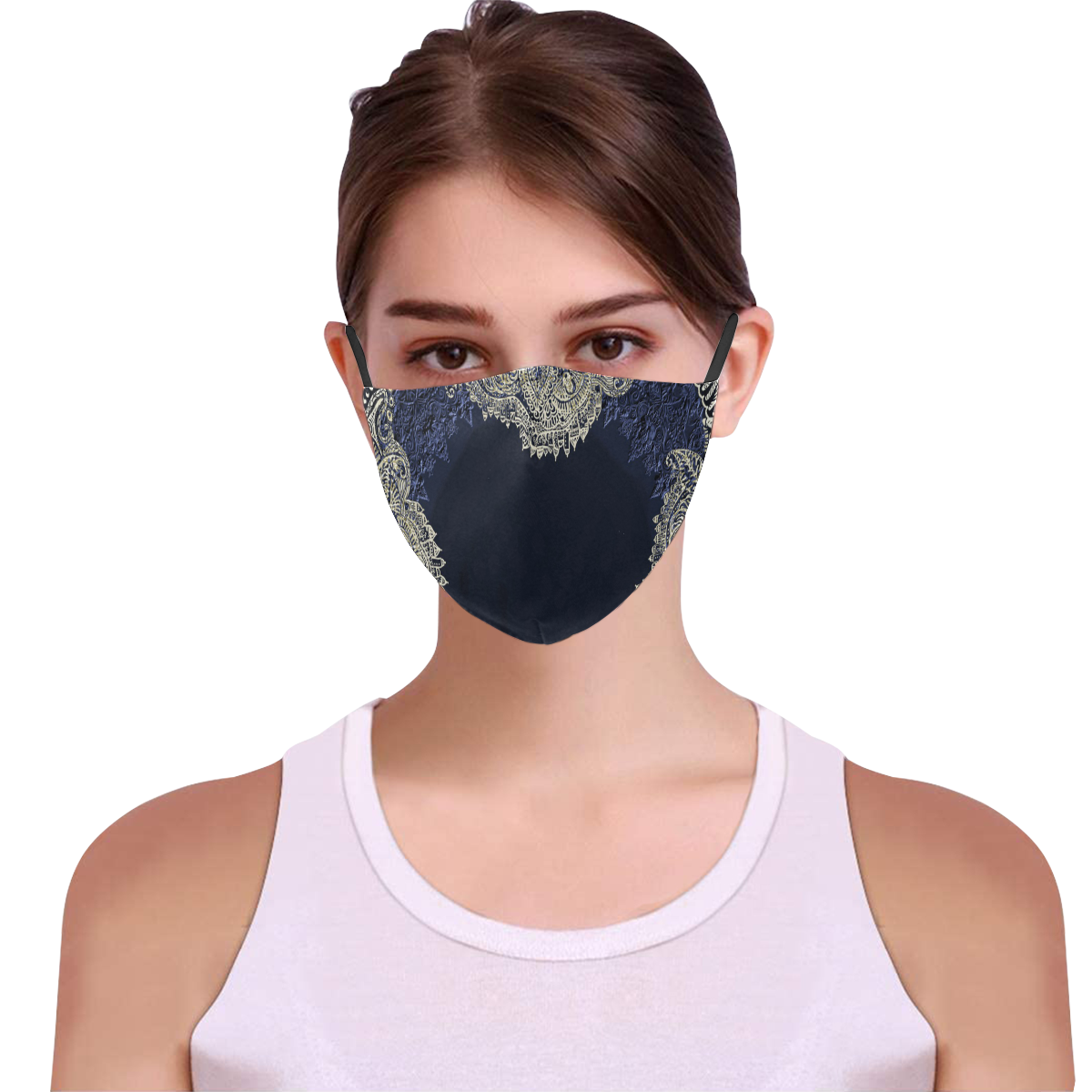 Mehandi 8 3D Mouth Mask with Drawstring (2 Filters Included) (Model M04) (Non-medical Products)