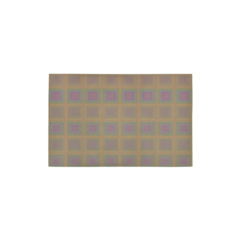 Violet brownish multicolored multiple squares Area Rug 2'7"x 1'8‘’