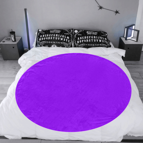 color electric violet Circular Ultra-Soft Micro Fleece Blanket 60"