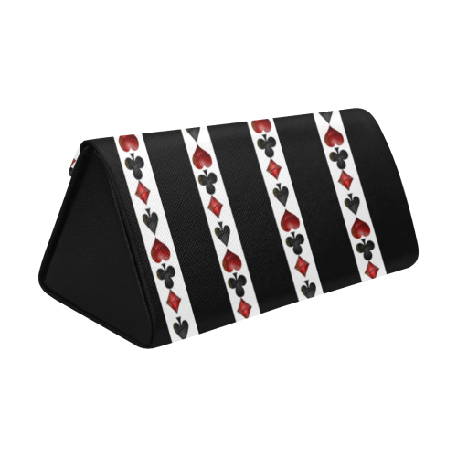 Playing Card Symbols Stripes Custom Foldable Glasses Case