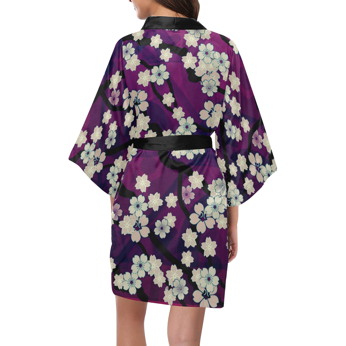 Sakura Breeze Chill Violet Kimono Robe