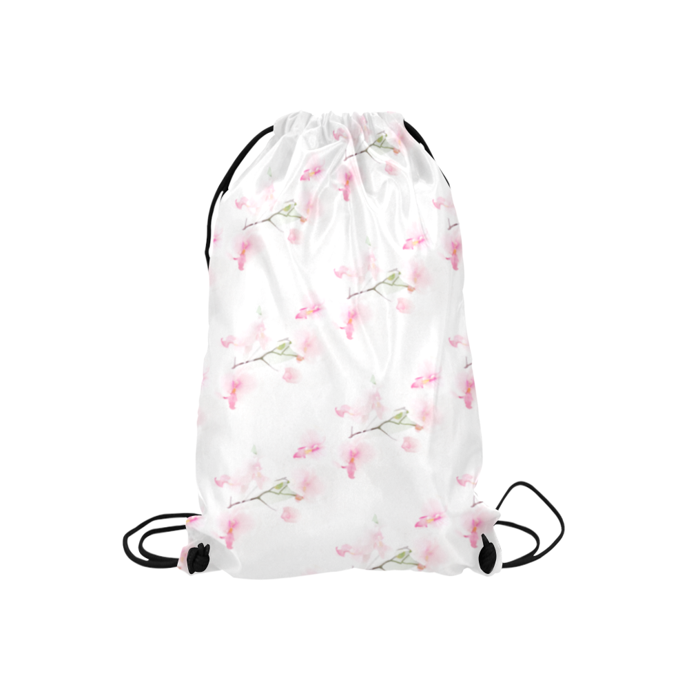 PATTERN ORCHIDÉES Small Drawstring Bag Model 1604 (Twin Sides) 11"(W) * 17.7"(H)