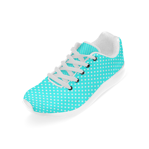 Baby blue polka dots Kid's Running Shoes (Model 020)