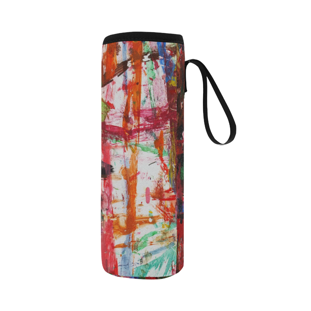 Paint on a white background Neoprene Water Bottle Pouch/Large