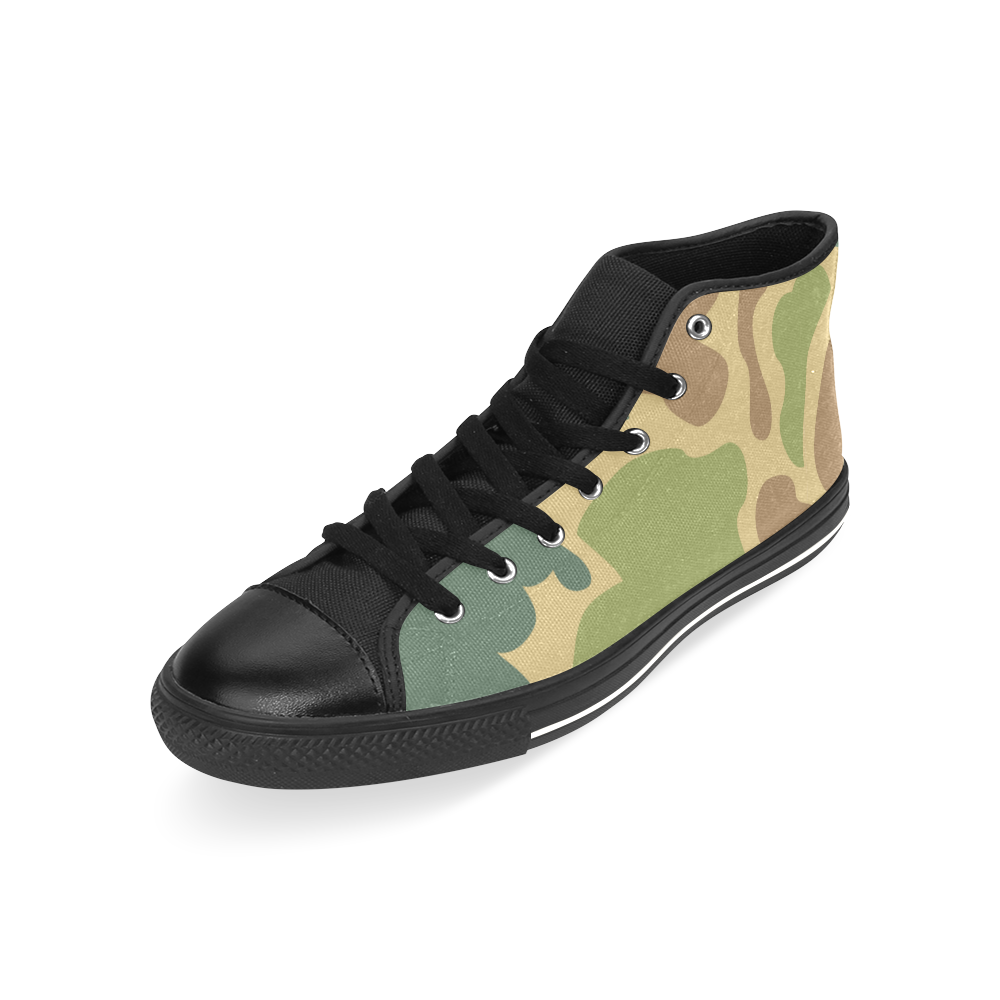Camouflage Men’s Classic High Top Canvas Shoes /Large Size (Model 017)