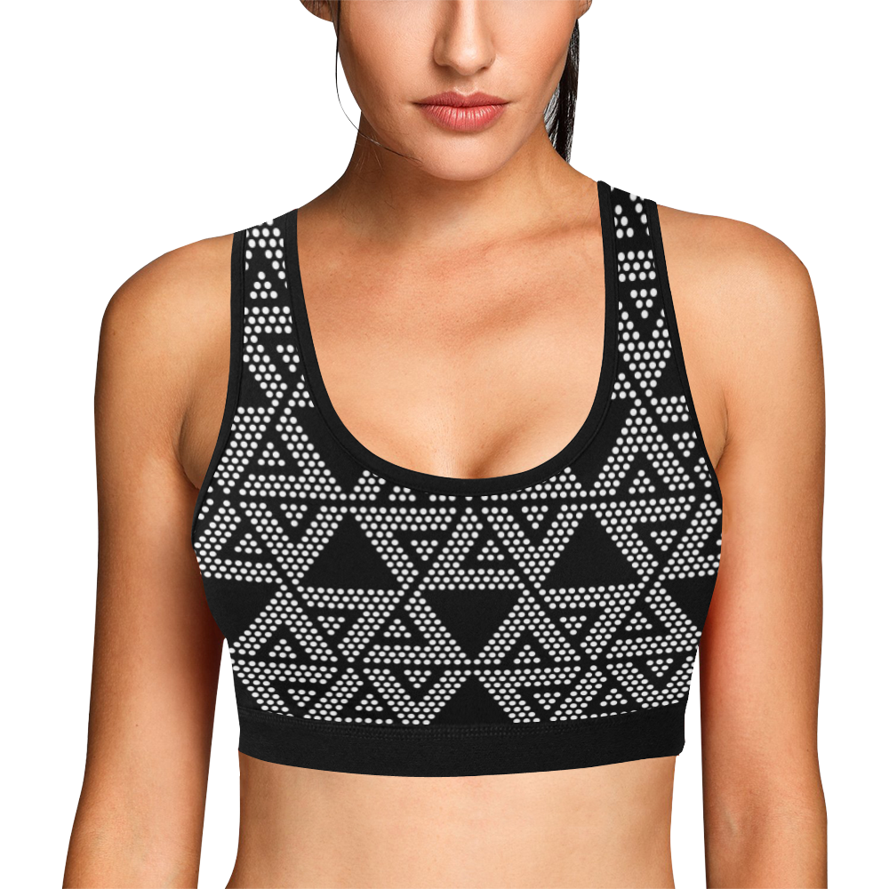 Polka Dots Party Women's All Over Print Sports Bra (Model T52)