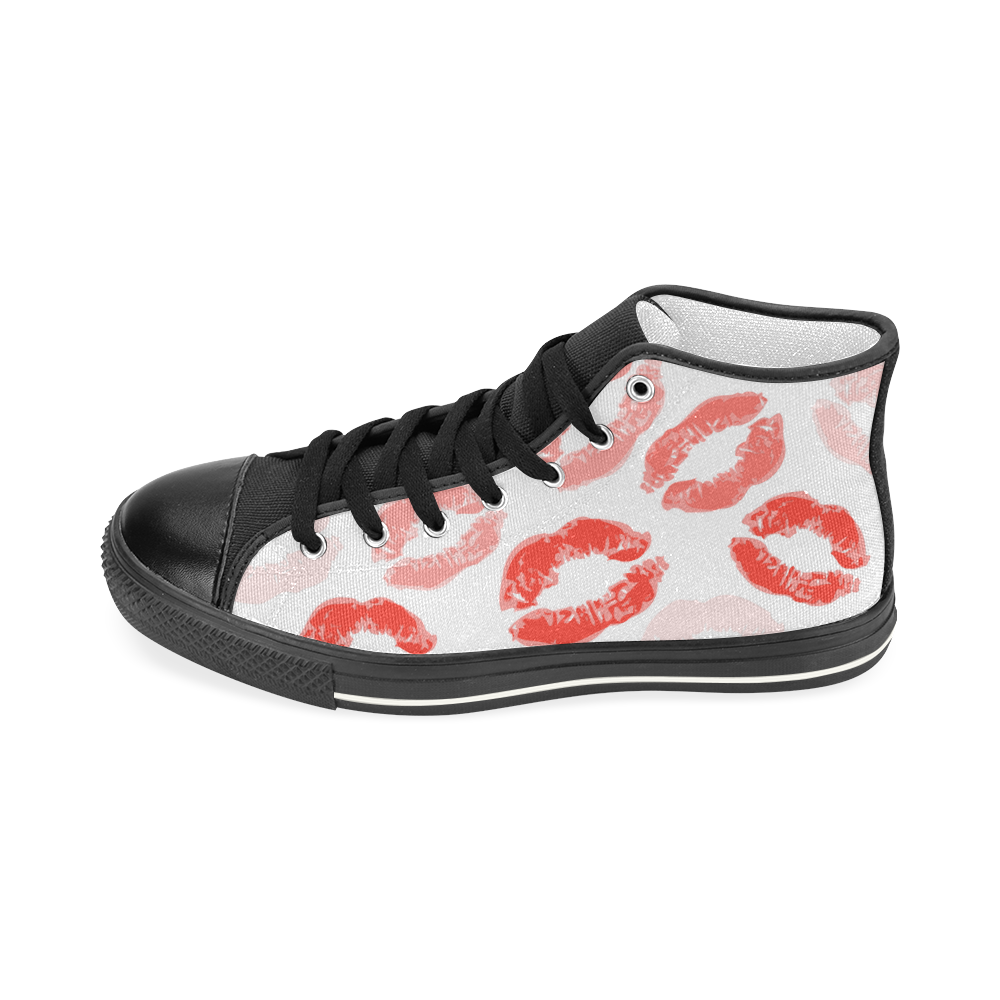 Blowing Kisses Women's Classic High Top Canvas Shoes (Model 017)