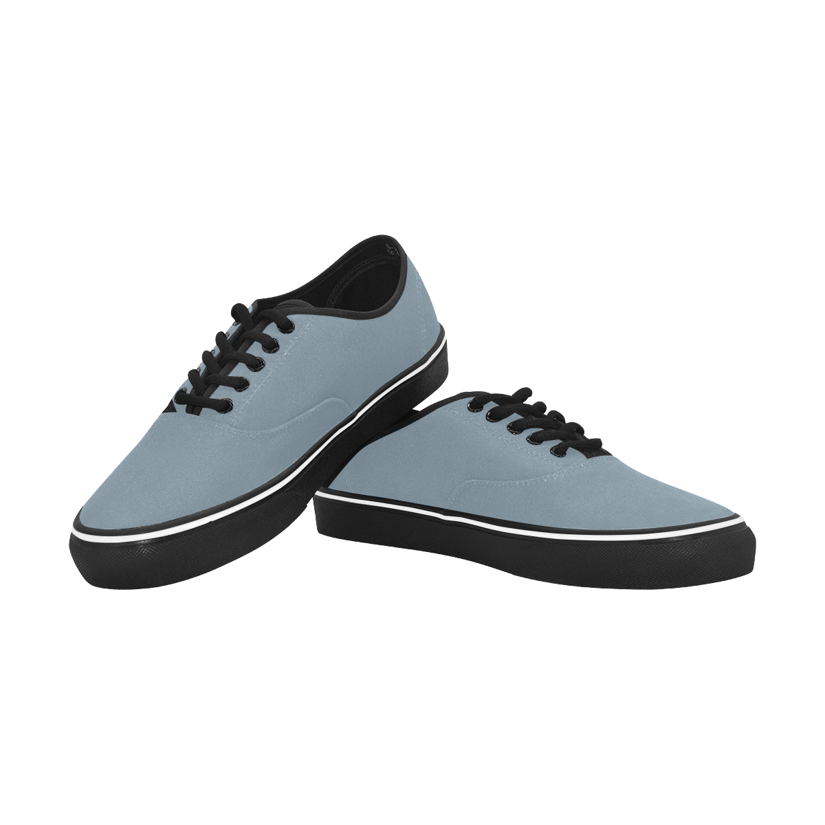 color light slate grey Classic Men's Canvas Low Top Shoes/Large (Model E001-4)