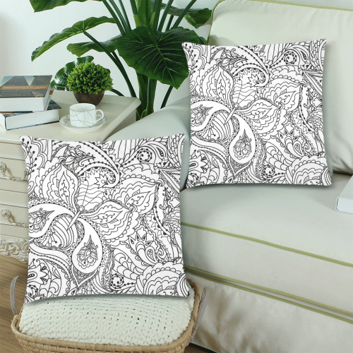 27sw Custom Zippered Pillow Cases 18"x 18" (Twin Sides) (Set of 2)