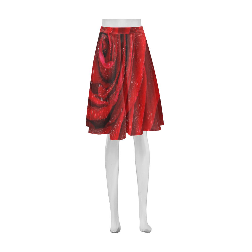 Red rosa Athena Women's Short Skirt (Model D15)