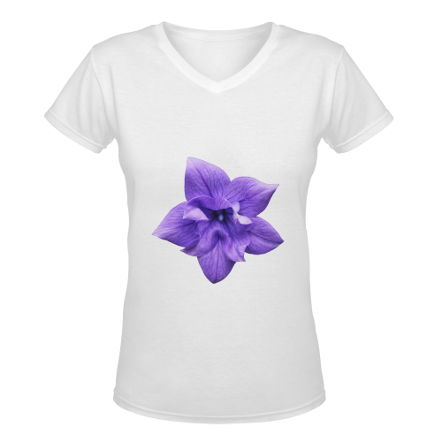 Balloon Flower Women's Deep V-neck T-shirt (Model T19)