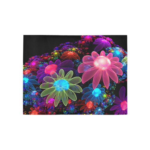 3D Color Flowers Area Rug 5'3''x4'