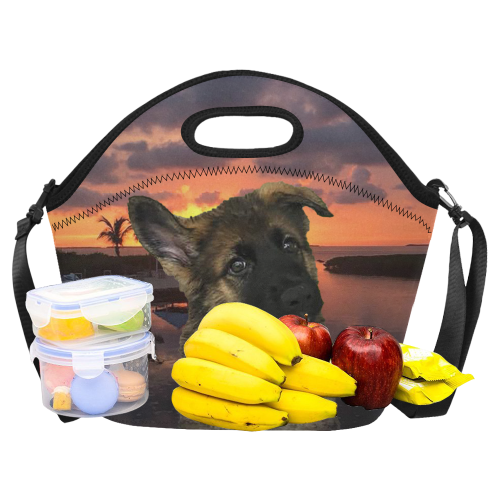 Dog German Shepherd Neoprene Lunch Bag/Large (Model 1669)