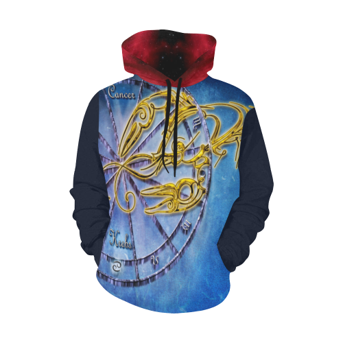 cancer blue All Over Print Hoodie for Women (USA Size) (Model H13)