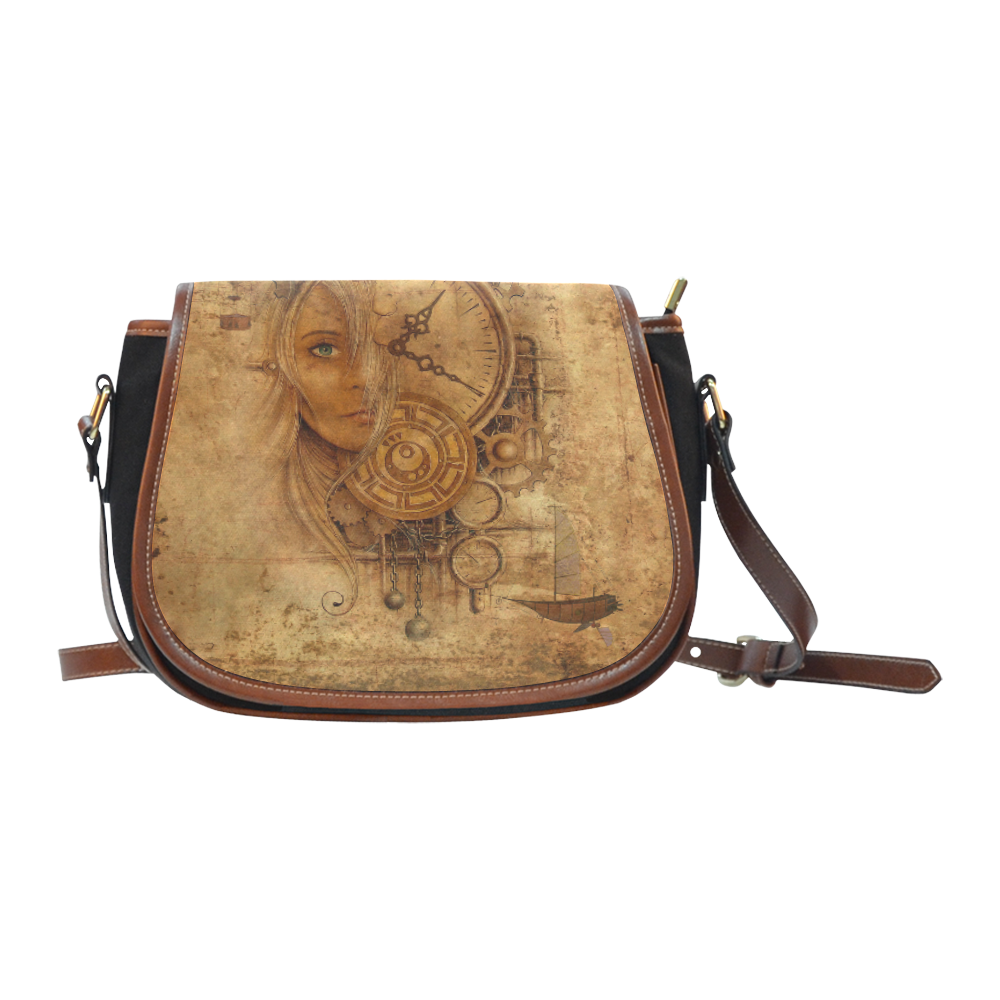 A Time Travel Of STEAMPUNK 1 Saddle Bag/Small (Model 1649)(Flap Customization)