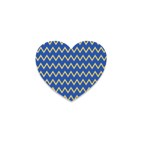 Chevron Jaune/Bleu Heart Coaster