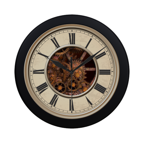 Steampunk Cogs Clock Circular Plastic Wall clock