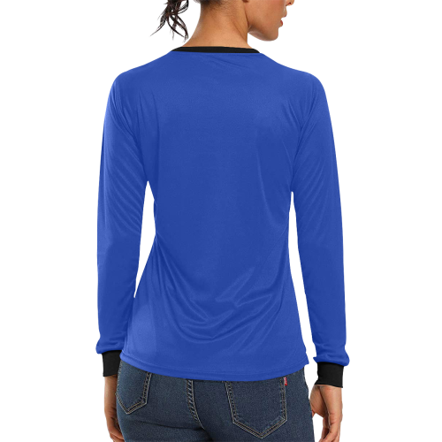 color Egyptian blue Women's All Over Print Long Sleeve T-shirt (Model T51)