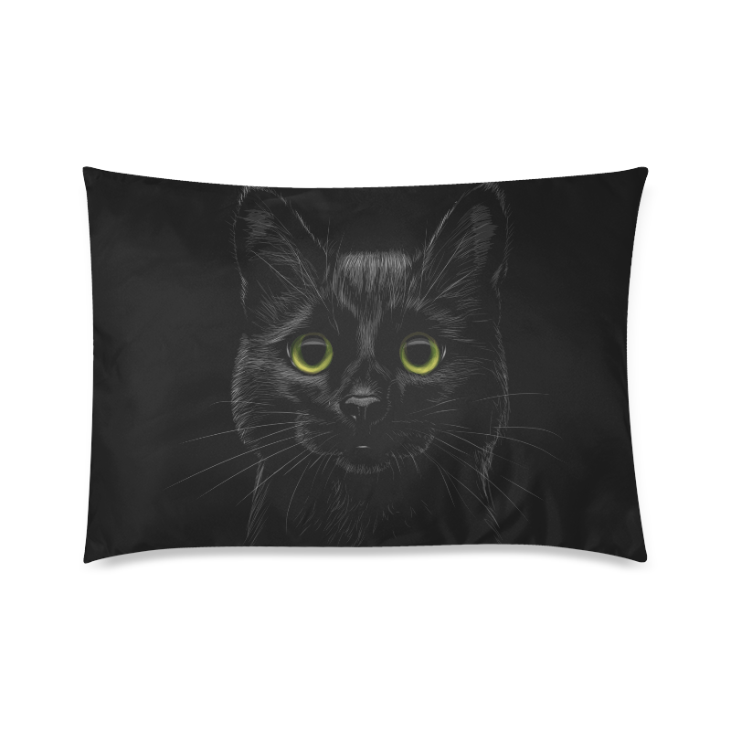 Black Cat Custom Zippered Pillow Case 20"x30"(Twin Sides)
