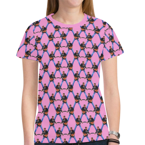 george snapped pnk New All Over Print T-shirt for Women (Model T45)