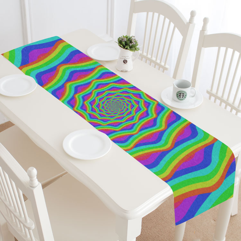Rainbow shell Table Runner 14x72 inch