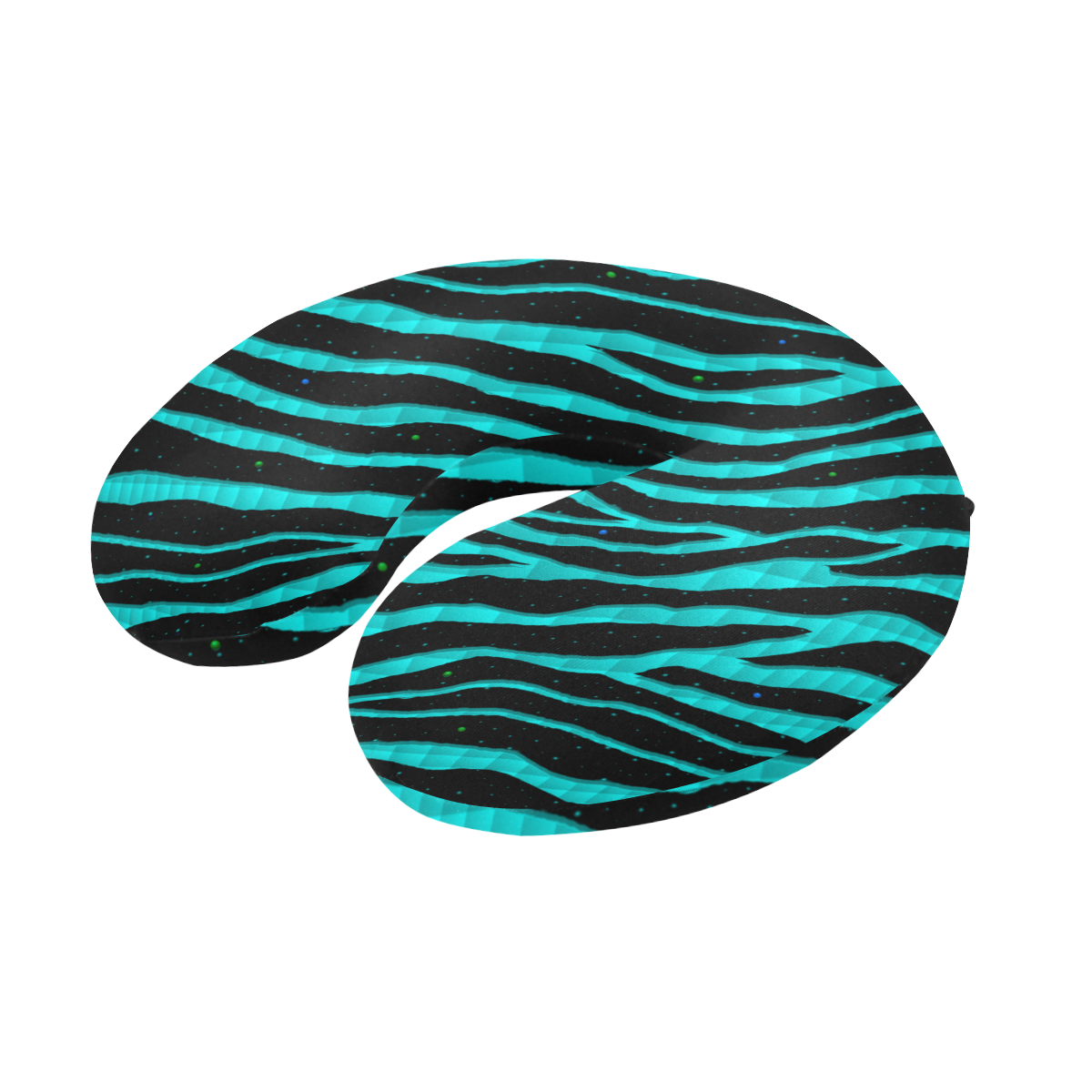 Ripped SpaceTime Stripes - Cyan U-Shape Travel Pillow