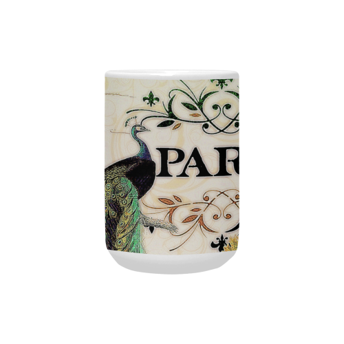 Paris Peacock Custom Ceramic Mug (15OZ)