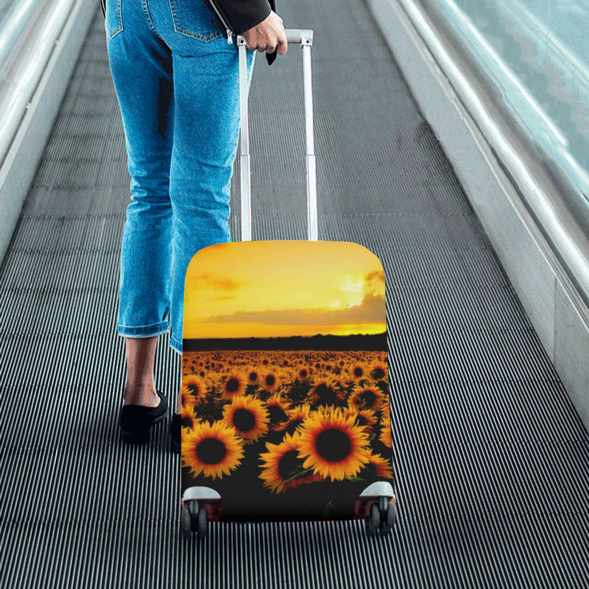 Sunflower Lover Luggage Cover/Small 18"-21"