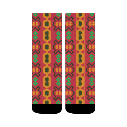 Tribal shapes in retro colors (2) Crew Socks