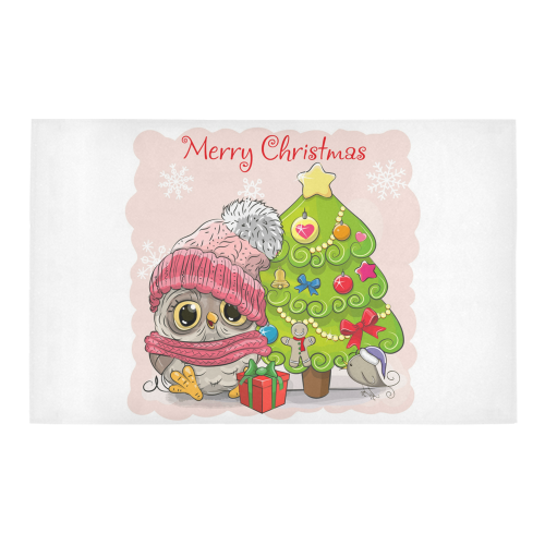 Merry Christmas Holiday Owl Bath Rug 20''x 32''