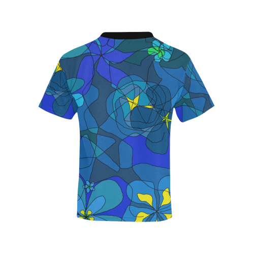 Abstract Blue Floral Design 2020 Kids' All Over Print T-shirt (Model T65)