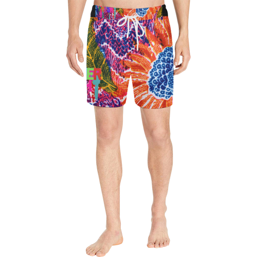 Beach Shorts Floral Men's Mid-Length Swim Shorts (Model L39)