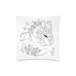 Color Me Sugar Skull Horse Custom Zippered Pillow Case 16"x16" (one side)