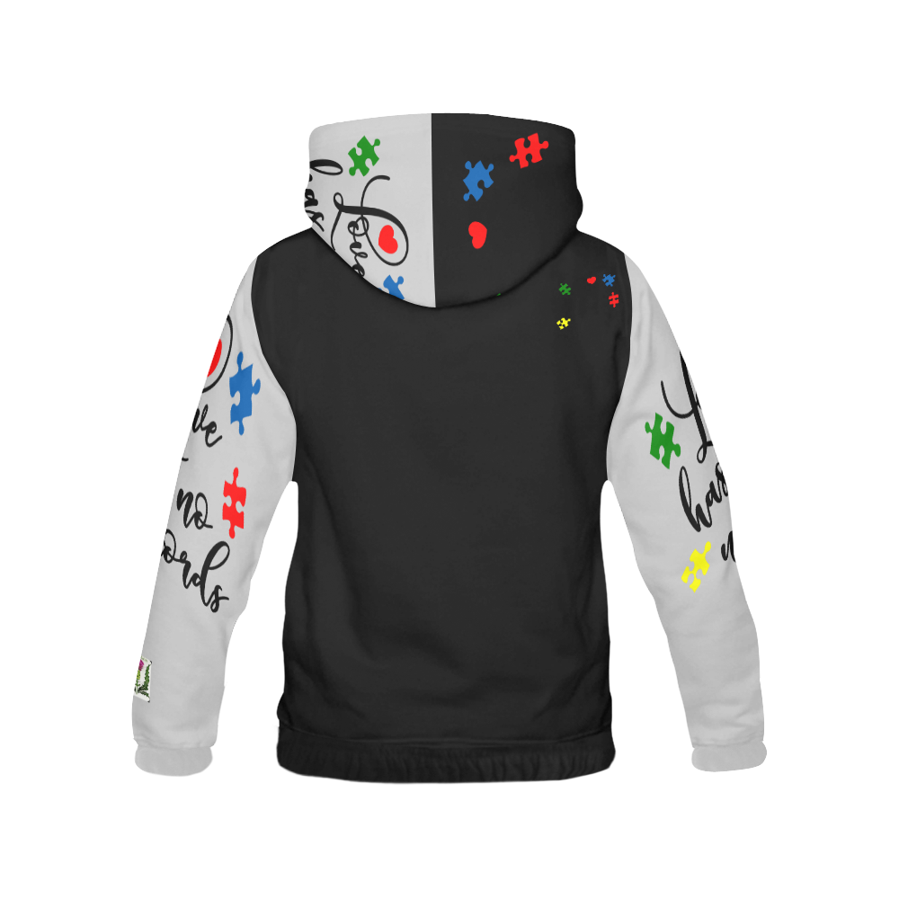 Fairlings Delight's Autism- Love has no words Men's Hoodie 53086G7 All Over Print Hoodie for Men (USA Size) (Model H13)