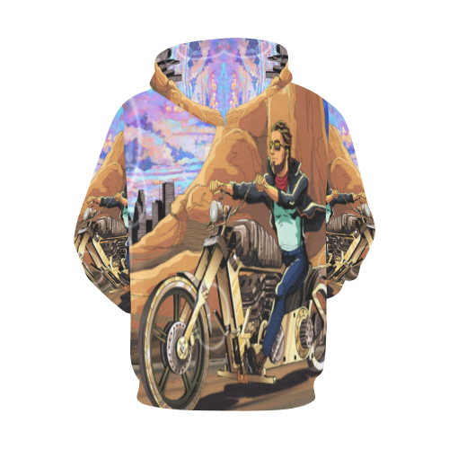 On The List Eddie Warner Cruising Custom Chopper Style Full Color Hoodie All Over Print Hoodie for Men/Large Size (USA Size) (Model H13)