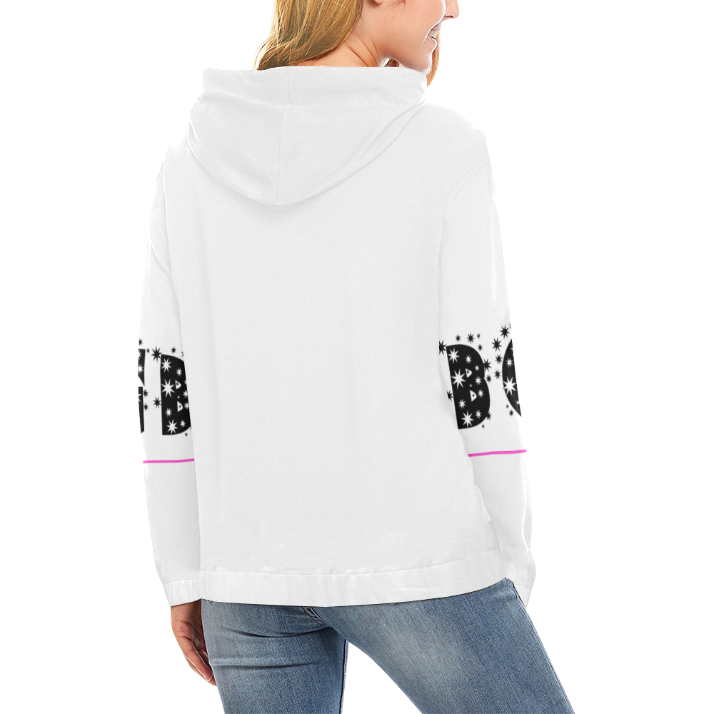 BGB LOGO BLACK PINK LINE All Over Print Hoodie for Women (USA Size) (Model H13)