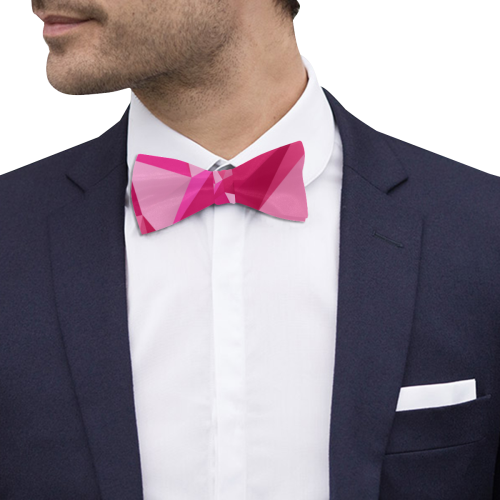 Abstract Pink Triangles Custom Bow Tie
