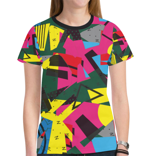 Crolorful shapes New All Over Print T-shirt for Women (Model T45)