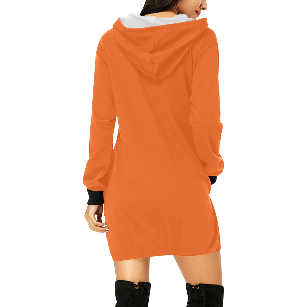 Cara-Halloween All Over Print Hoodie Mini Dress (Model H27)