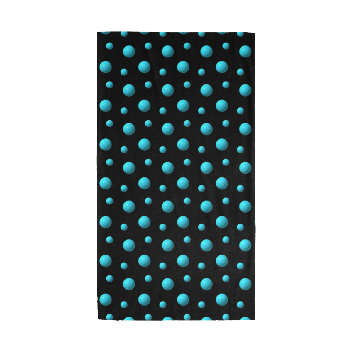 Terrific Turquoise Polka Dots on Black Multifunctional Headwear