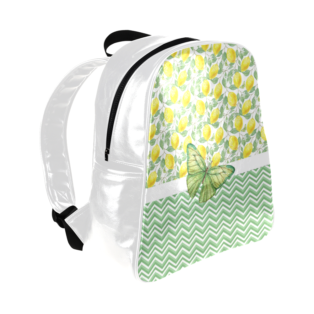 Butterfly And Lemons Multi-Pockets Backpack (Model 1636)