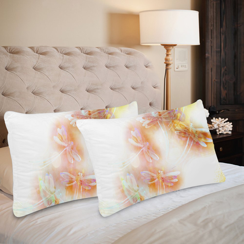 Watercolor dragonflies Custom Pillow Case 20"x 30" (One Side) (Set of 2)