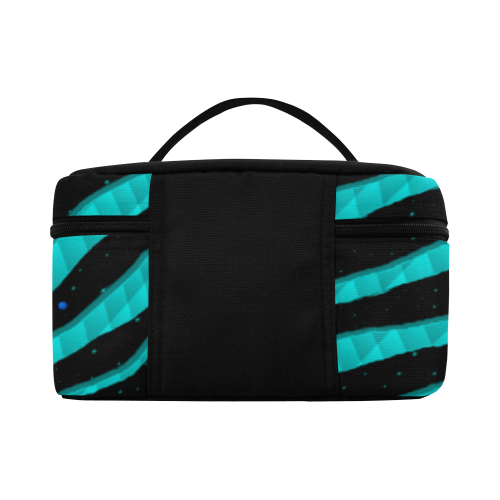 Ripped SpaceTime Stripes - Cyan Cosmetic Bag/Large (Model 1658)